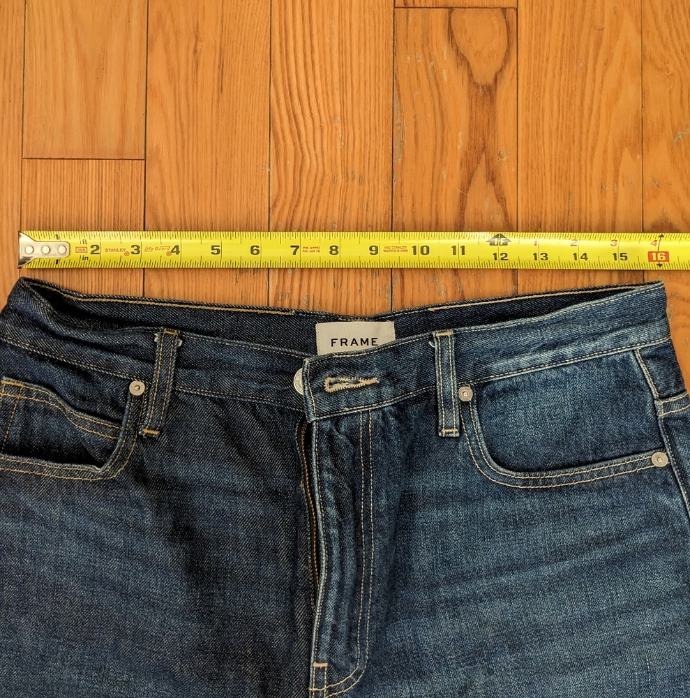 FRAME Distressed Dark Wash Jeans Size 31 - Picture 3 of 10